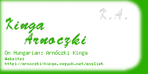 kinga arnoczki business card